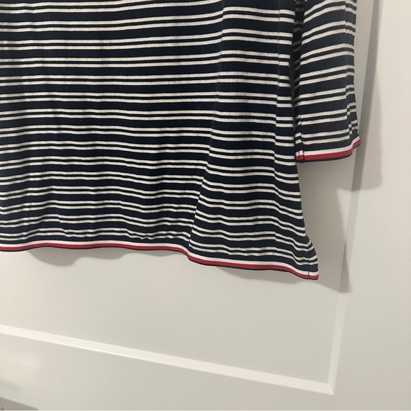 Tommy Hilfiger 3/4 Sleeve Blue White Striped Boat Neck Shirt Size Small Women’s - Picture 4 of 10
